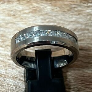 Titanium and diamond band